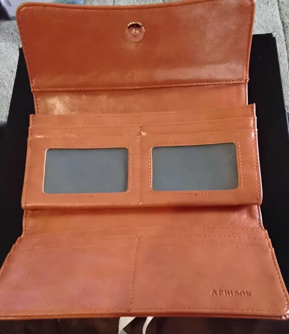 New~APHISON Saddle Tan Long Wallet